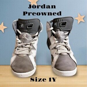 Nike Boys Air Jordan 6 DV3605-100 Gray Basketball Shoes /Sneakers Size 1Y